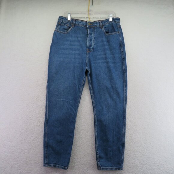 Sézane Jeans Womens Size 44  High Waisted Button Fly Blue Denim Straight Leg - Picture 1 of 12